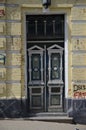 Antiqued door in Kiev Royalty Free Stock Photo