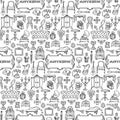 Antiques Doodle Seamless Pattern