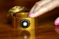 Pair of victorian gold bracelets with pearl, diamonds and onyx decoration