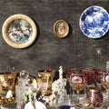 Antiques of the nineteenth century for sale on a flea market in Tbilisi Royalty Free Stock Photo