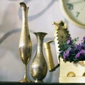 Antiques. Old iron, jug and vase. Old things