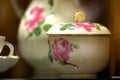 Antiques china tea set detail Royalty Free Stock Photo