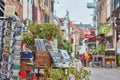 Antiques sale in the famous Walstraat street in the ancient city center of Deventer, The Netherlands Royalty Free Stock Photo