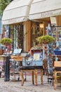 Antiques sale in the famous Walstraat street in the ancient city center of Deventer, The Netherlands Royalty Free Stock Photo