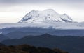 The Antisana volcano as seen from the hot springs of Papallacta in Ecuador.