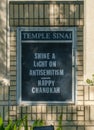 Antisemitism Message in Front of Temple Sinai Synagogue