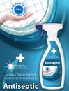 Antiseptic for hands spray dispenser. Hand Sanitizer ads. Antibacterial effect, best protection against viruses. Vertical banner.