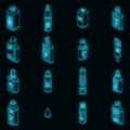 Antiseptic icons set vector neon Royalty Free Stock Photo