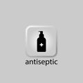 Antiseptic vector icon Hygiene Virus hand care. Black shape silhouette sign. Washing hands, anti bacterial soap, use Royalty Free Stock Photo