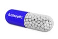 Antiseptics Drug, capsule with antiseptics. 3D rendering Royalty Free Stock Photo