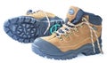 Antiskid high tops hiking boots Royalty Free Stock Photo