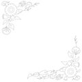 Antistress coloring page with floral pattern