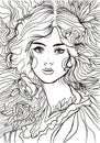 antistress coloring page psd jpeg download girl beautiful