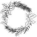 Antistress. mistletoe christmas decoration, new year, holiday, christmas wreath