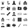 Antiterror icons set, simple style Royalty Free Stock Photo