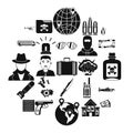 Antiterror icons set, simple style Royalty Free Stock Photo