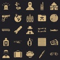 Antiterror icons set, simple style Royalty Free Stock Photo