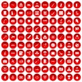 100 antiterrorism icons set red