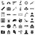 Antiterrorist organization icons set, simple style Royalty Free Stock Photo