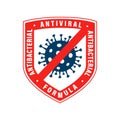 Antiviral antibacterial coronavirus formula shield icon