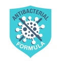 Antiviral antibacterial formula shield icon