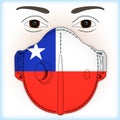 Mask for anti-covid with Chile flag
