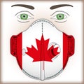 Antiviral mask for anti virus protection with Canada flag