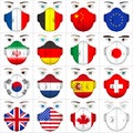 Antiviral mask for anti virus protection with world flags