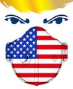 Antiviral mask with US flag with Donald Trump style portrait