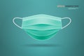 Antiviral medical respiratory face mask protection against coronavirus health care surgical concept