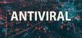 Antiviral theme with downtown Los Angeles at night