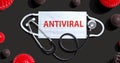 Antiviral theme with mask and stethoscope Royalty Free Stock Photo