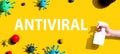 Antiviral theme with spray and viruses