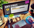 Antivirus Alert Firewall Hacker Protection Safety Concept Royalty Free Stock Photo