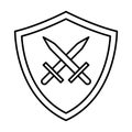 Antivirus concept Outline vector icon which can easily modify or edit