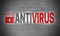 Antivirus on concrete wall concept background