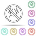 Antivirus firewall multi color icon. Simple thin line, outline vector of security icons for ui and ux, website or mobile Royalty Free Stock Photo