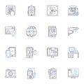 Antivirus line icons collection. Protection, Security, Malware, Virus, Threats, Firewall, Spyware vector and linear