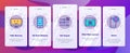 Antivirus Program Onboarding Icons Set Vector Royalty Free Stock Photo