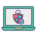 Antivirus protected, certified security Vector Icon which can easily modify or edit