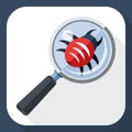 Antivirus scanning icon with long shadow