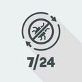 Antivirus service 24/7 - Minimal vector icon Royalty Free Stock Photo