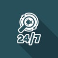 Antivirus service 24/7 - Minimal vector icon Royalty Free Stock Photo