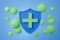 Antivirus shield, concept of coronavirus and protection