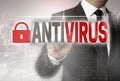 Antivirus is shown by businessman concept