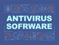 Antivirus software installing to safe personal data word concepts banner