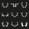 Antler icon set. Deer antlers or Horns collection. Vector illustration Royalty Free Stock Photo