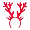 Antlers of a deer headband isolated on white background. Pair of toy reindeer horns Royalty Free Stock Photo