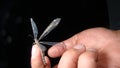 Antlion. Exotic vet, Biologist holding an ant lion.