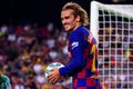 Antoine Griezmann celebrates a goal at the La Liga match between FC Barcelona and Real Betis Royalty Free Stock Photo